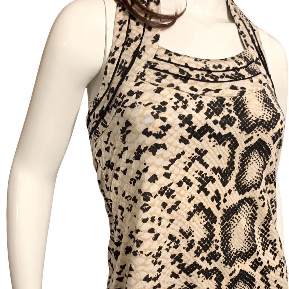 White House Black Market Silk Animal Print Top built-in Bra Size Small